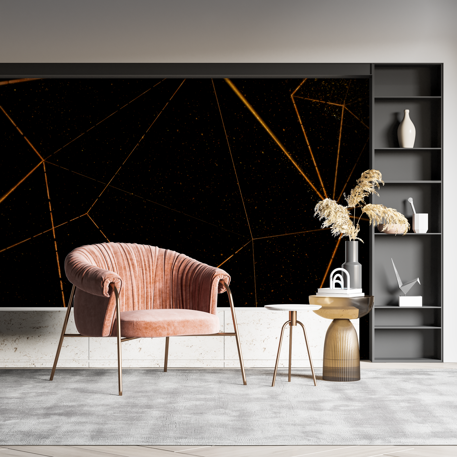 Orange and Black Wallpaper | Murals Wallpaper