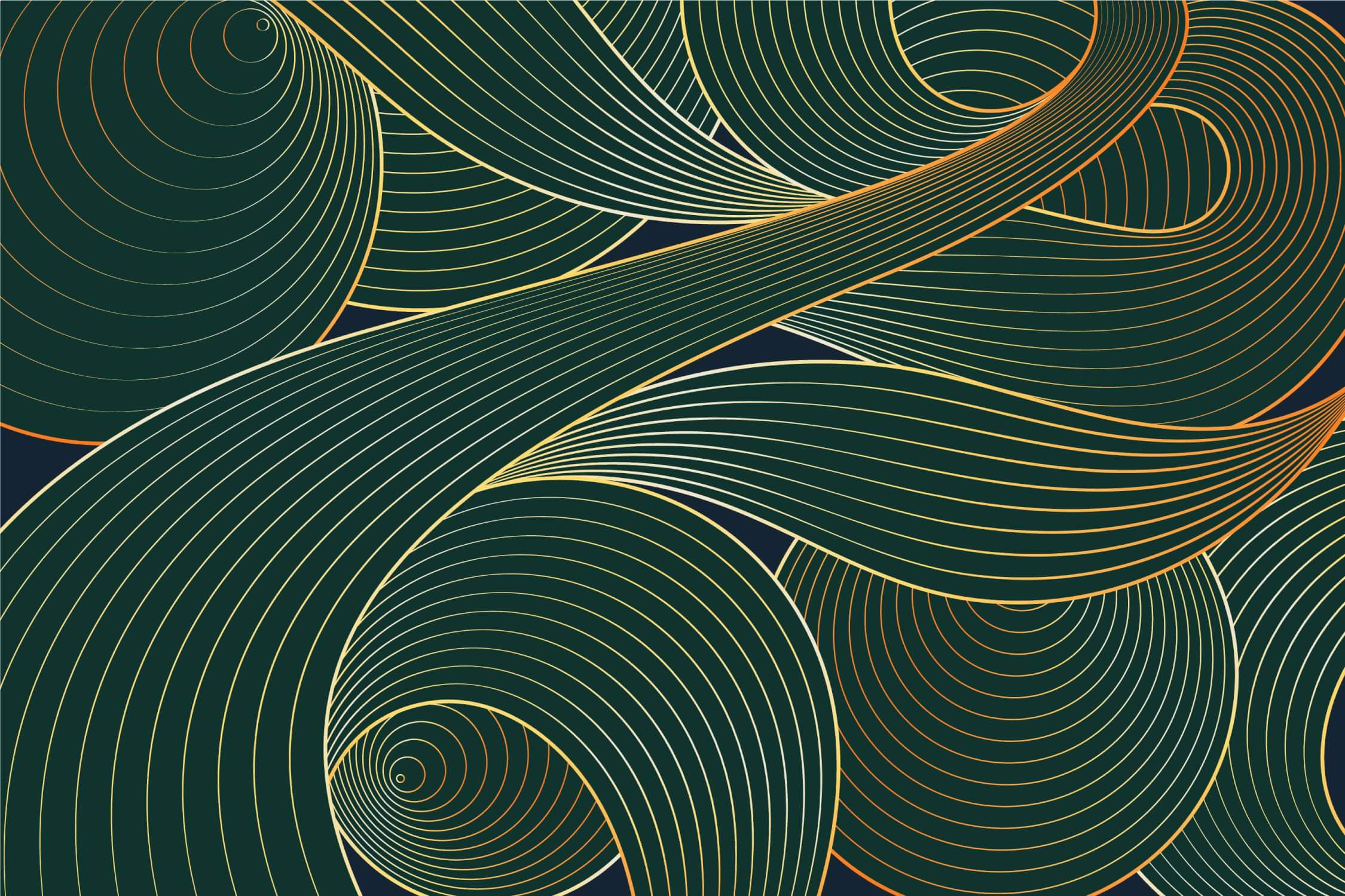 Art Deco Green and Gold Wallpaper | Murals Wallpaper