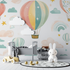 Hot Air Balloon and Rainbow Soft Wallpaper | Murals Wallpaper