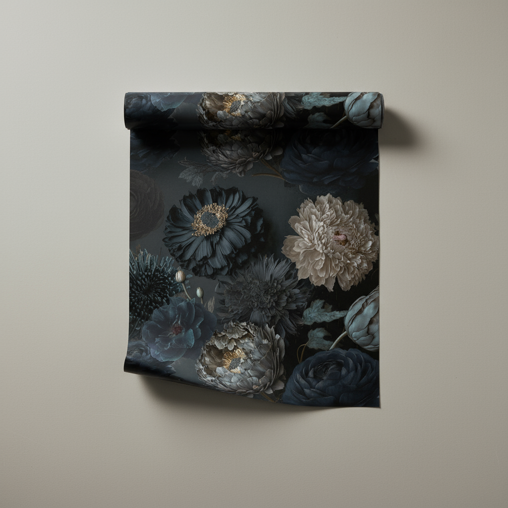 Dark Floral Peel and Stick Wallpaper