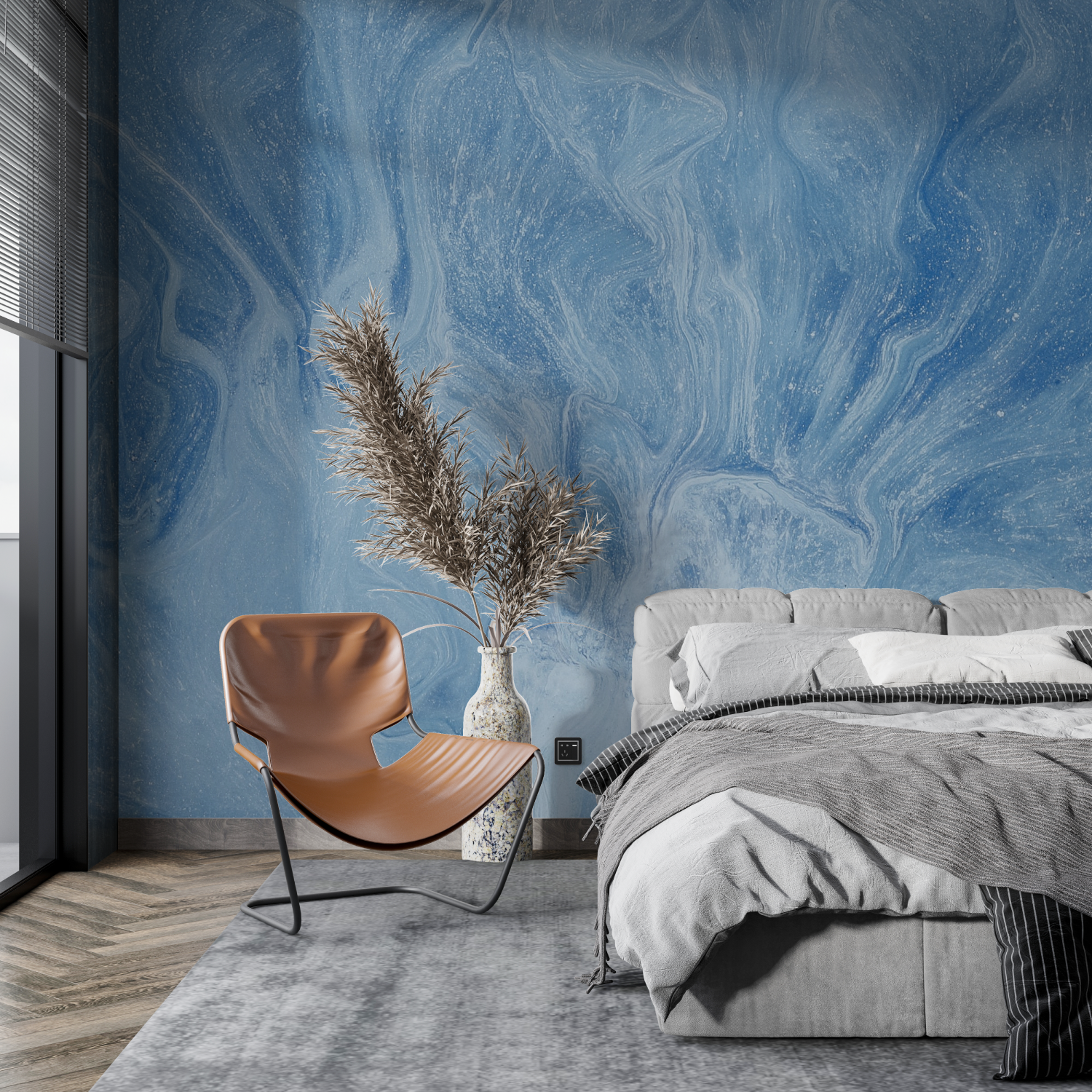 Papier Peint Ton Bleu - Mur-Küche