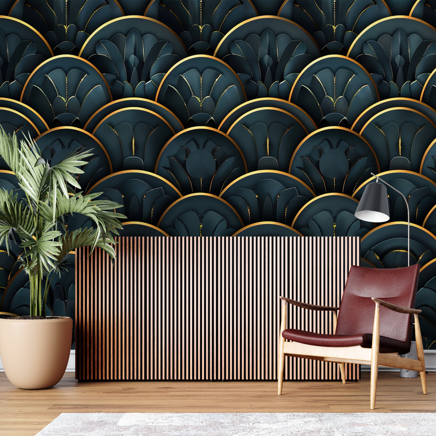 Midnight Reflections Art Deco Wallpaper | Murals Wallpaper