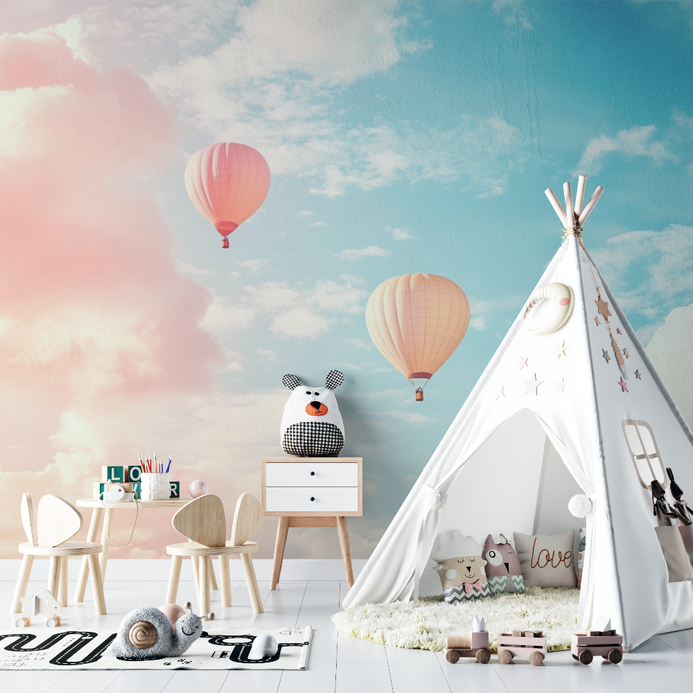 Hot Air Balloon and Sunny Day Sky Wallpaper | Murals Wallpaper