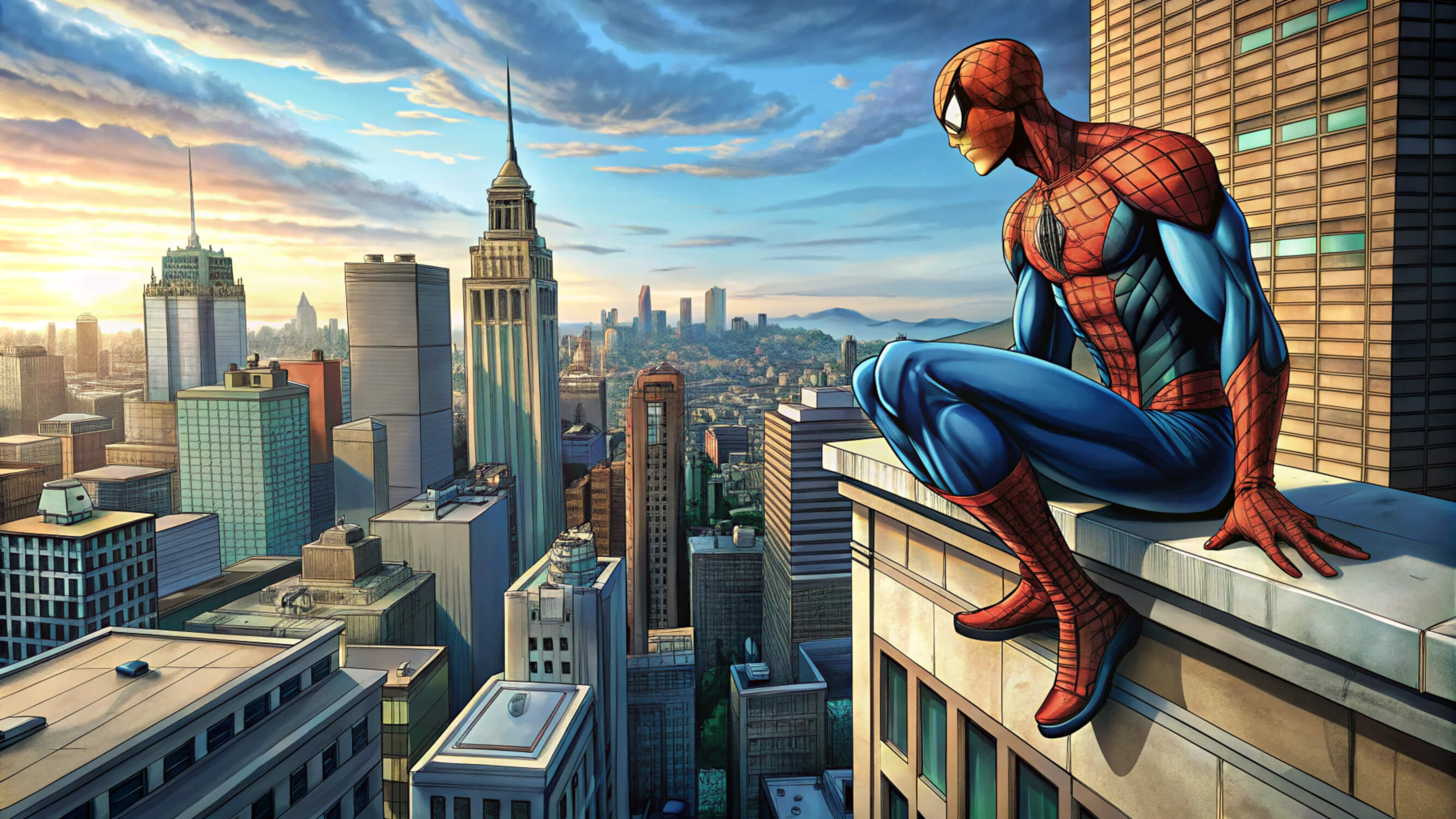 Vintage Comic Spiderman Mural Wallpaper
