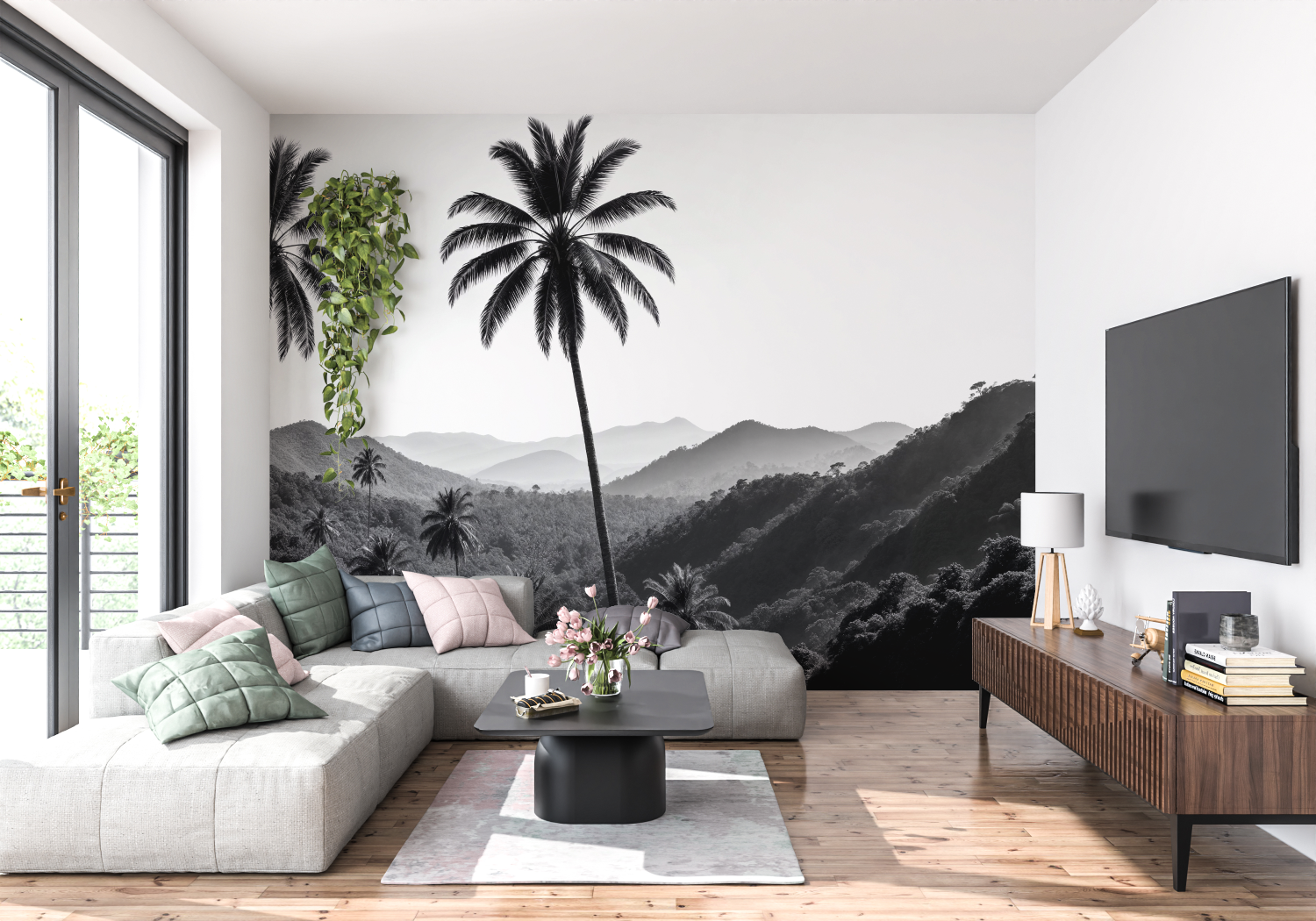 Black Palm Tree Wallpaper | Murals Wallpaper