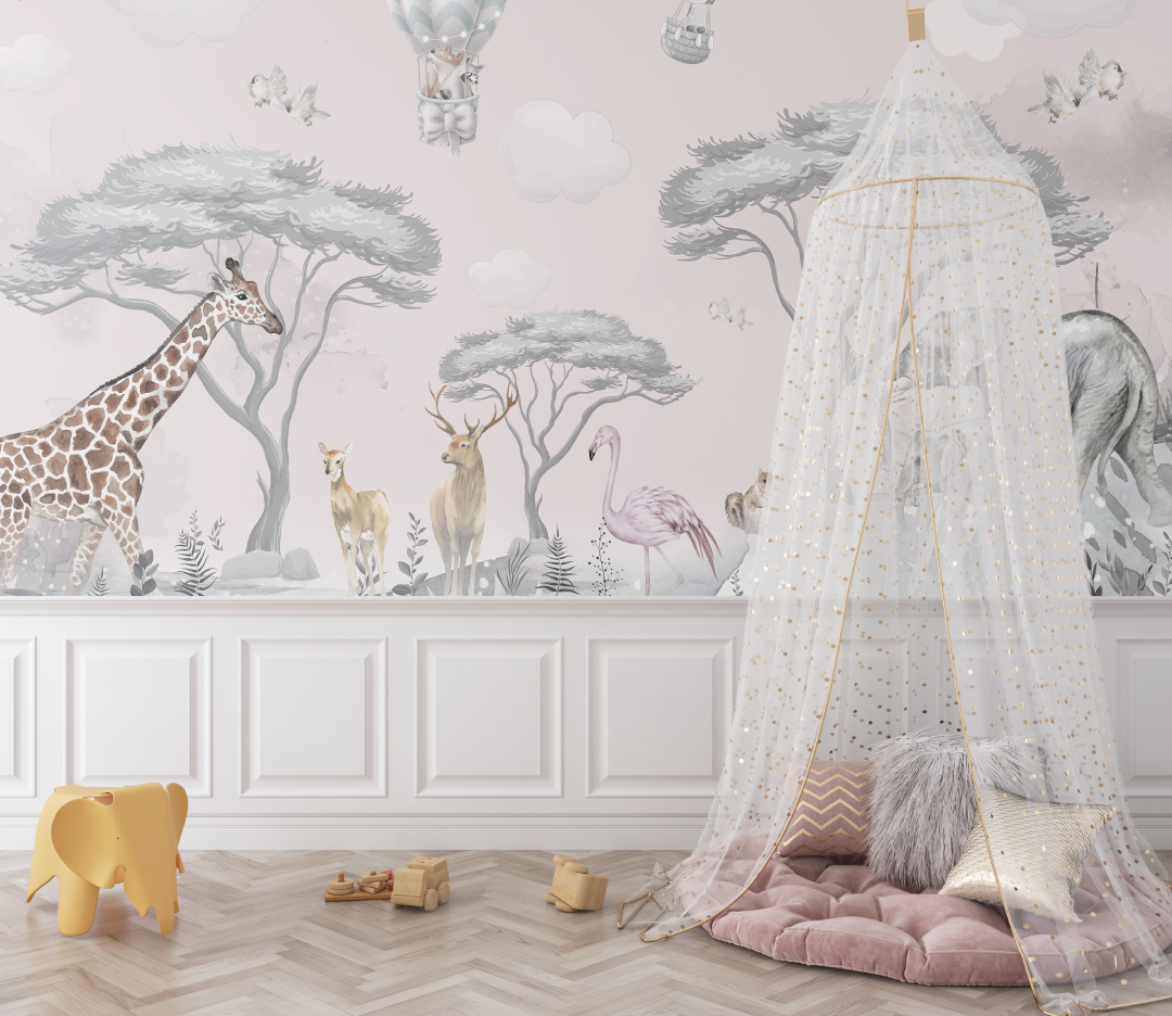 Savannah Pink Lion Wallpaper | Murals Wallpaper