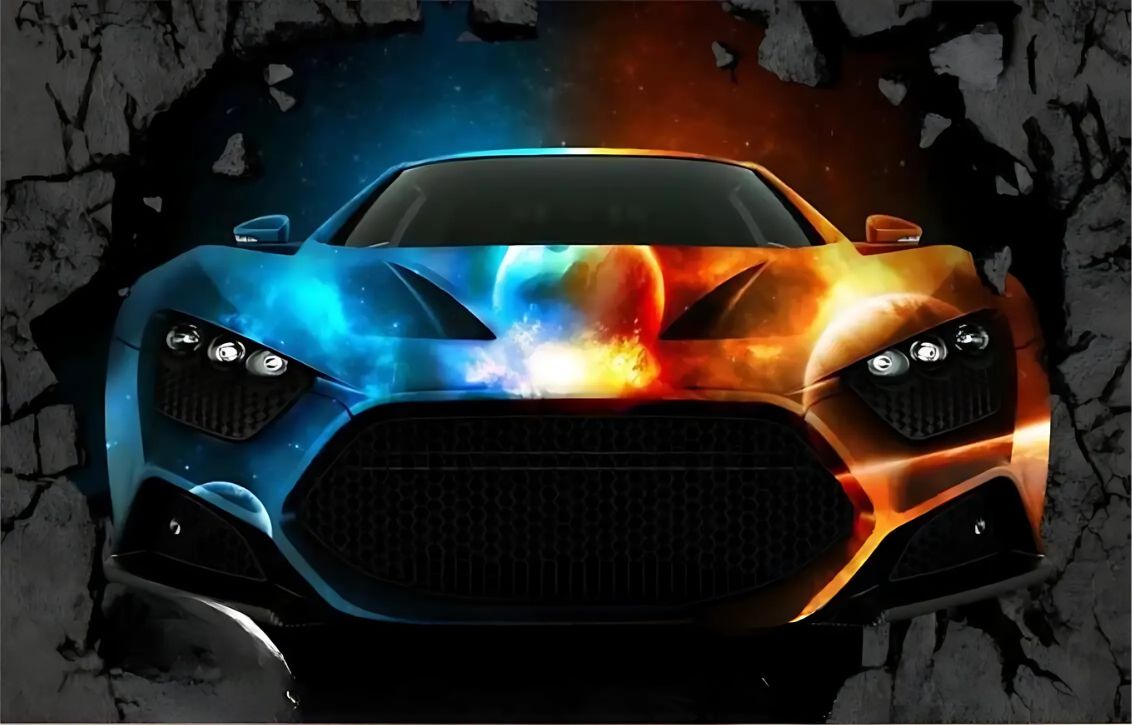 Wandbild-Autotapete für Jungenzimmer