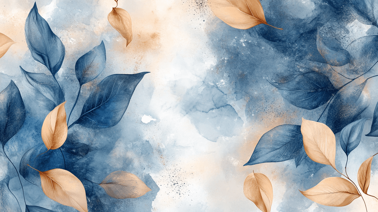 Watercolor Wallpaper Digital Illustration of Leaves | Murals Wallpaper