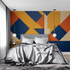 Orange and Blue Geometric Wallpaper | Murals Wallpaper