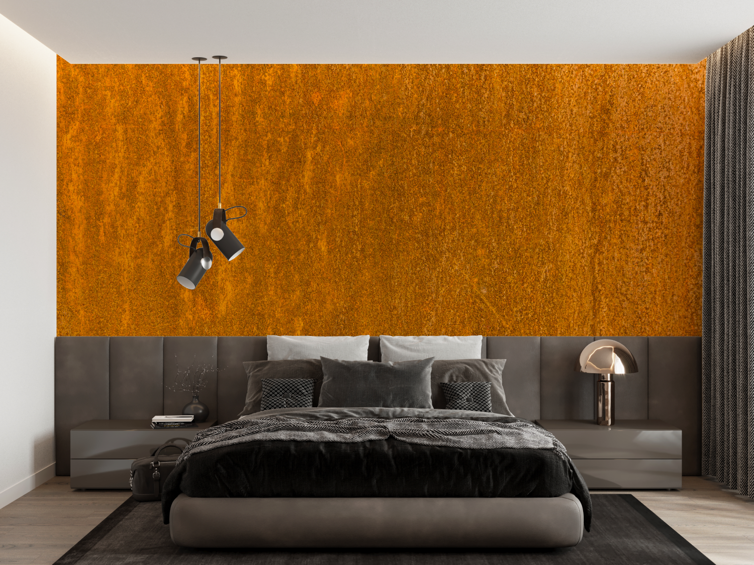 Dark Ochre Orange Wallpaper | Murals Wallpaper