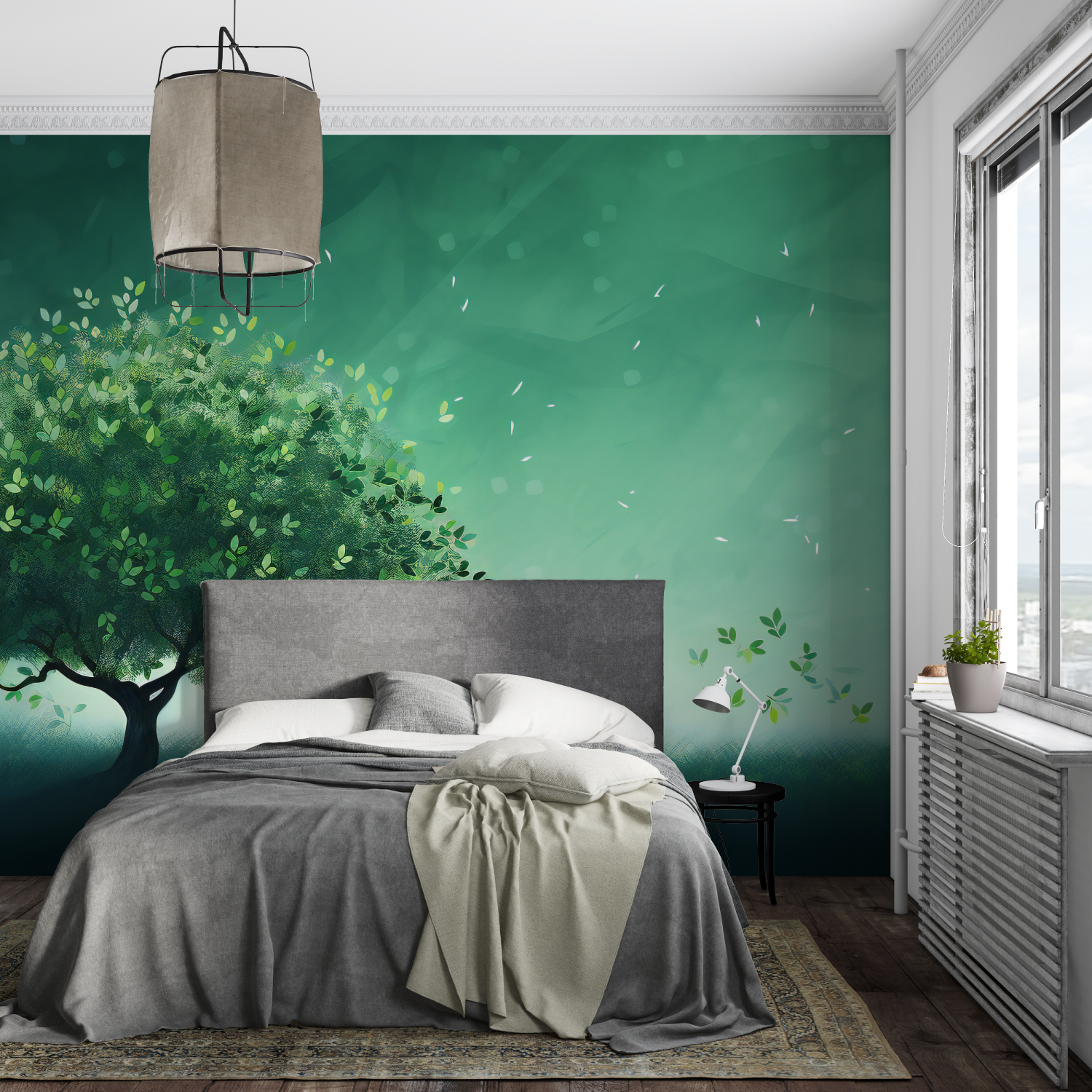 Papier Peint Arbre Vert – Panorama-Wandbild