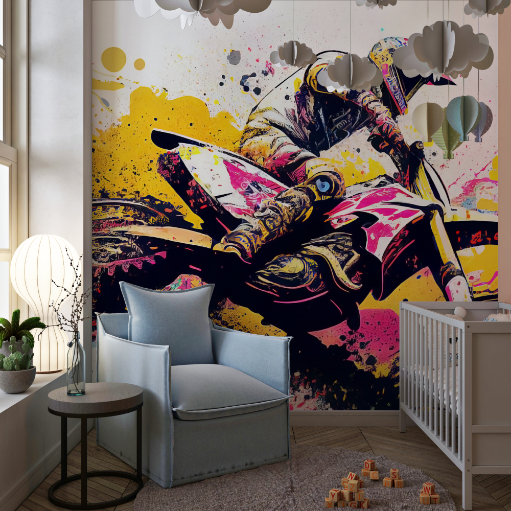 Girl's Motocross Graffiti Wallpaper | Murals Wallpaper
