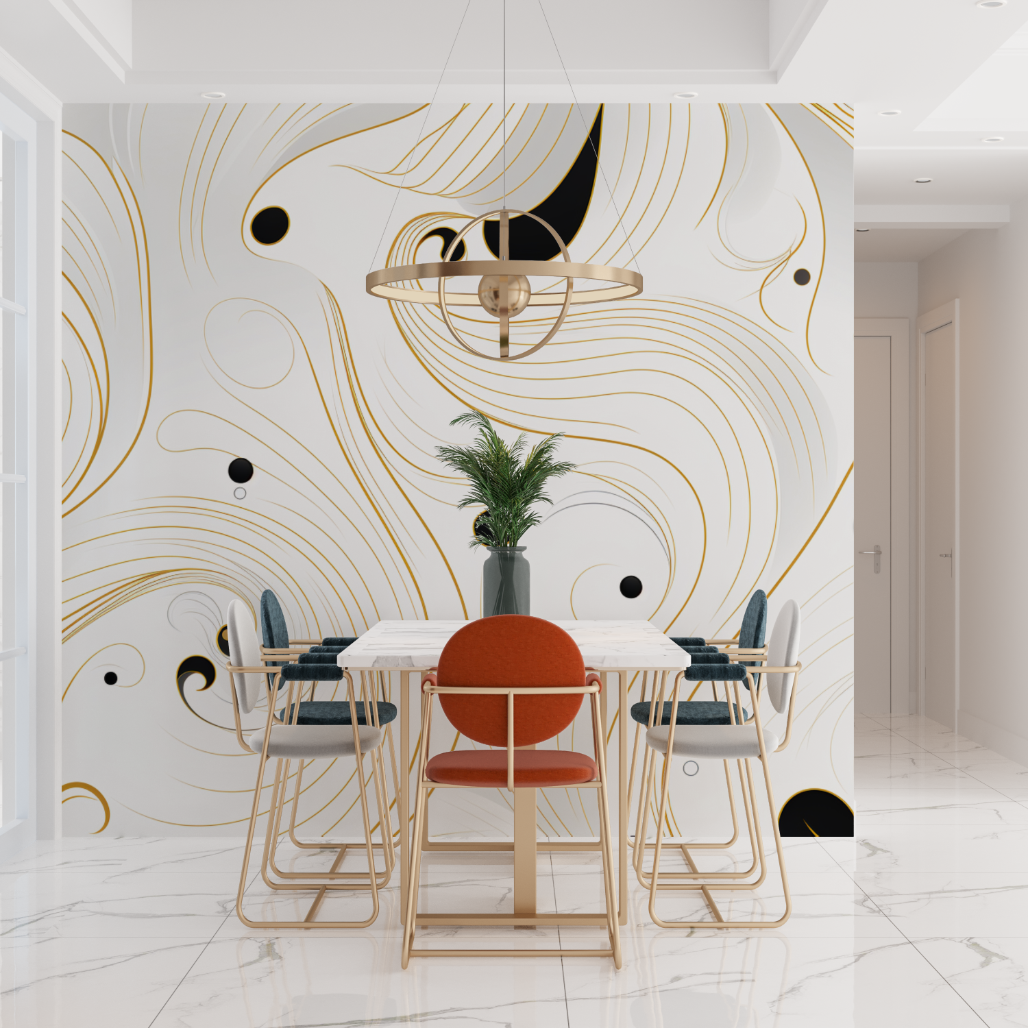 Black and Gold Graphic Wallpaper | Murals Wallpaper
