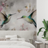 Vintage birds and flowers mural...lpaper tapisserie tendance