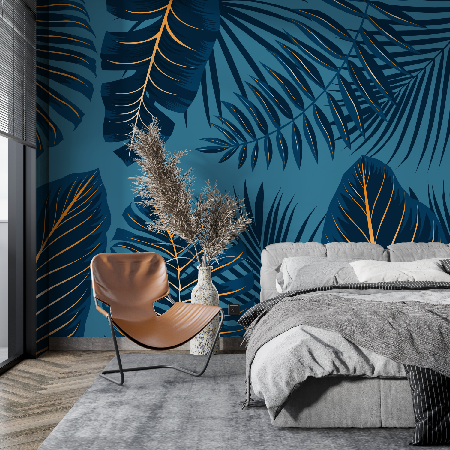 Teal Tropical Wallpaper | Murals Wallpaper