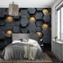 Gamer Hexagonal Wallpaper Black and Gold | Murals Wallpaper