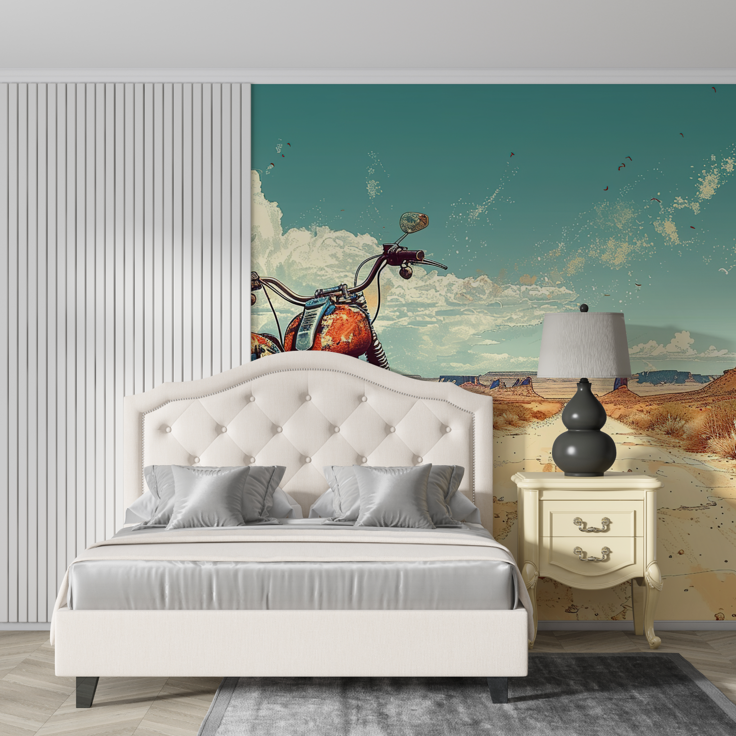 Vintage Route 66 Motorcycle Wallpaper | Murals Wallpaper