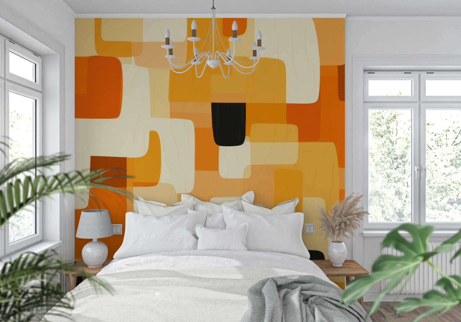 Graphic Orange Wallpaper | Murals Wallpaper