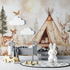 Forest and Tipi Wallpaper | Murals Wallpaper