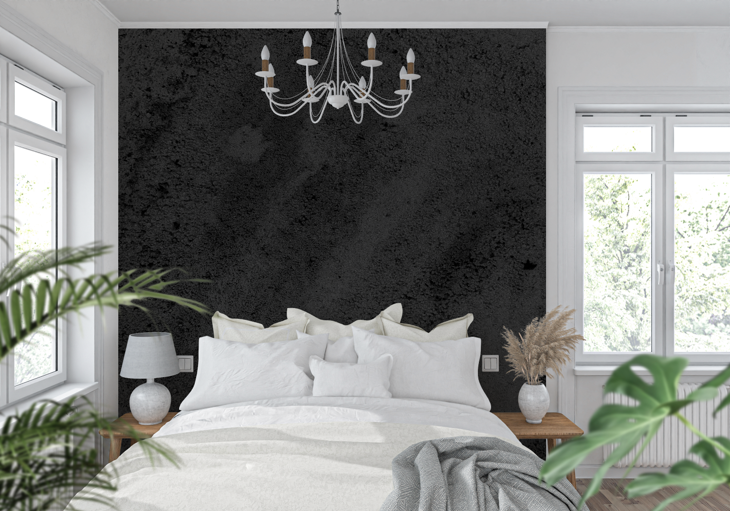 Black Concrete Effect Wallpaper | Murals Wallpaper