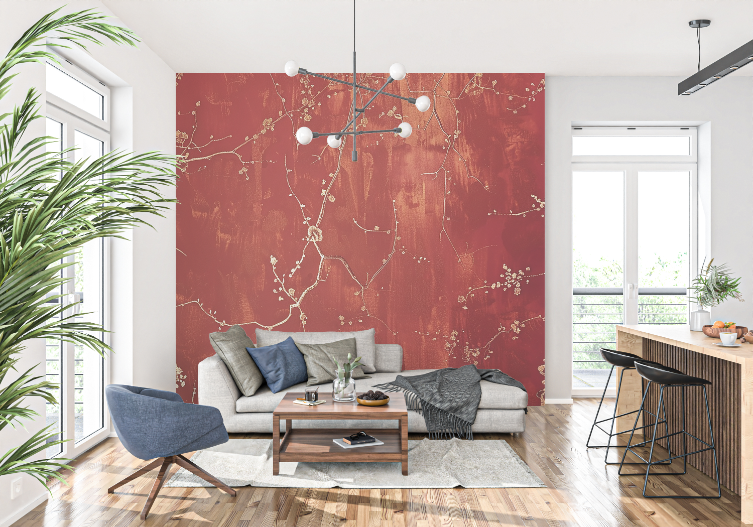Red and Gold Wallpaper | Murals Wallpaper