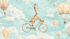 Beige Giraffe Animal Wallpaper on Bicycle | Murals Wallpaper