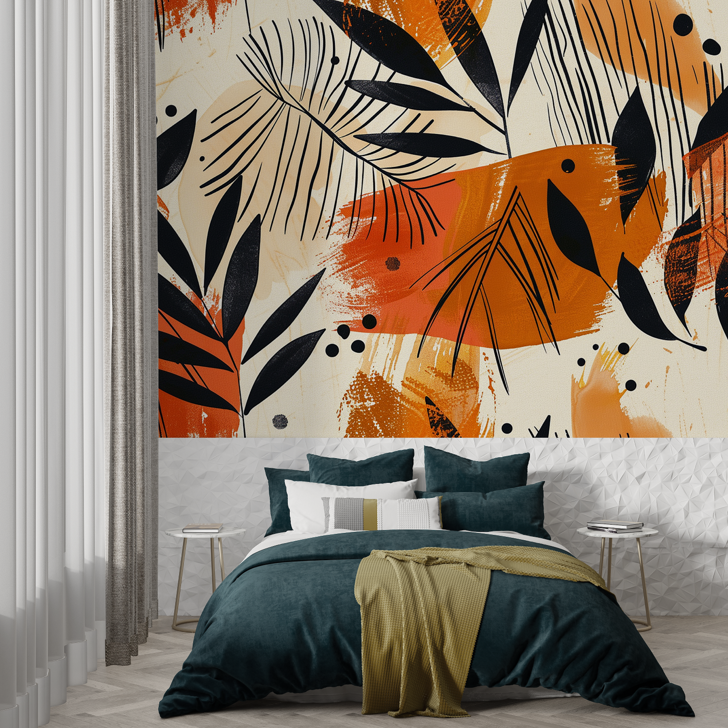 Retro Orange Wallpaper | Murals Wallpaper
