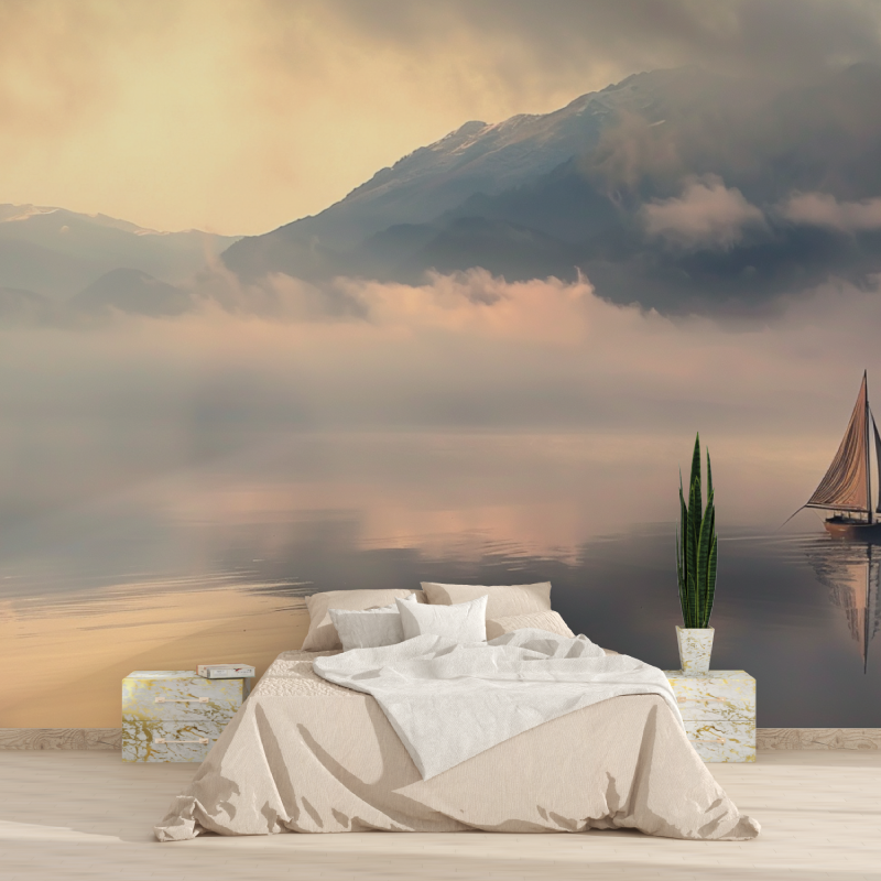 Lake Annecy Navigation Wallpaper | Murals Wallpaper