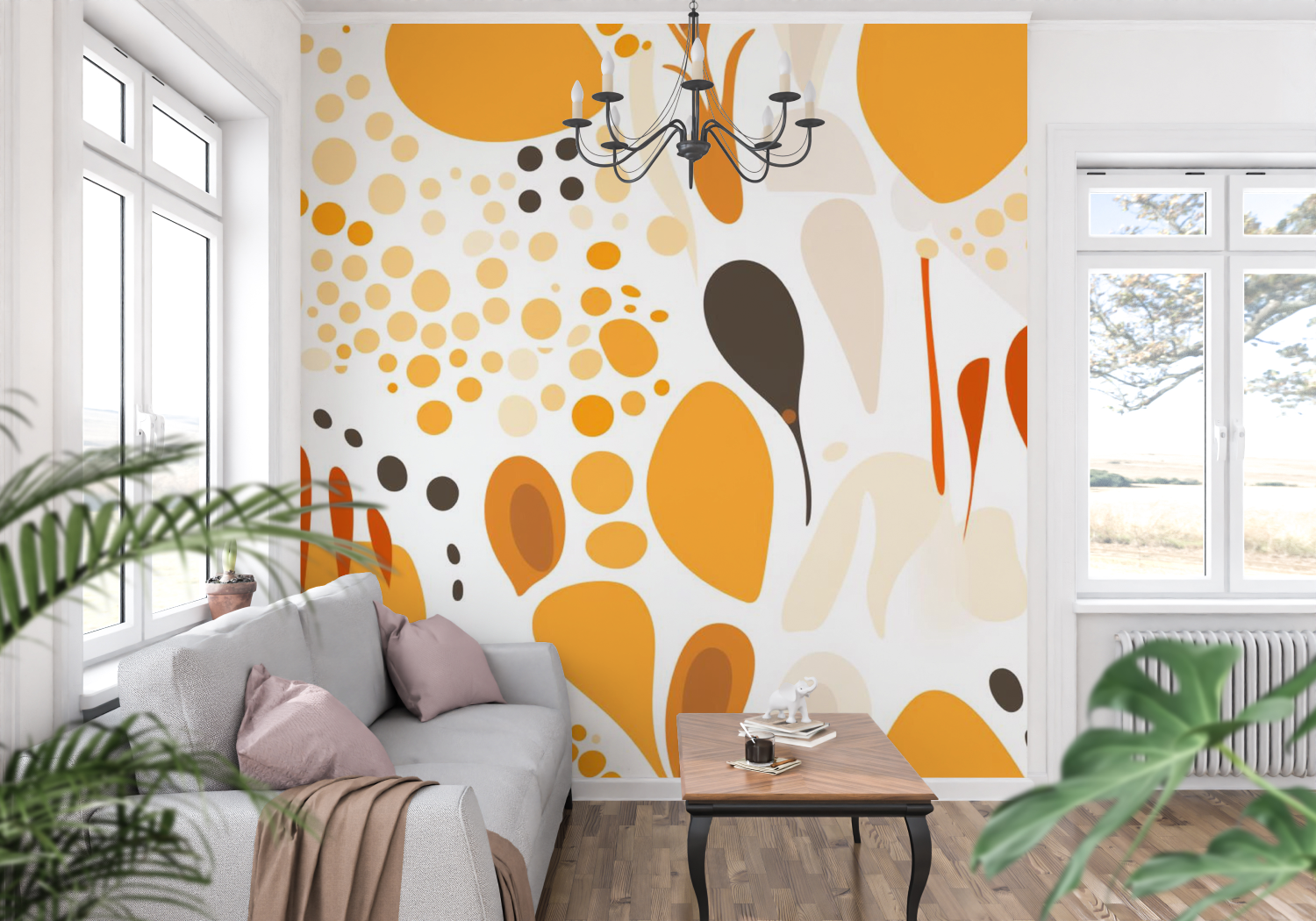 Papier Peint Orange Année 80 – Panorama-Wand