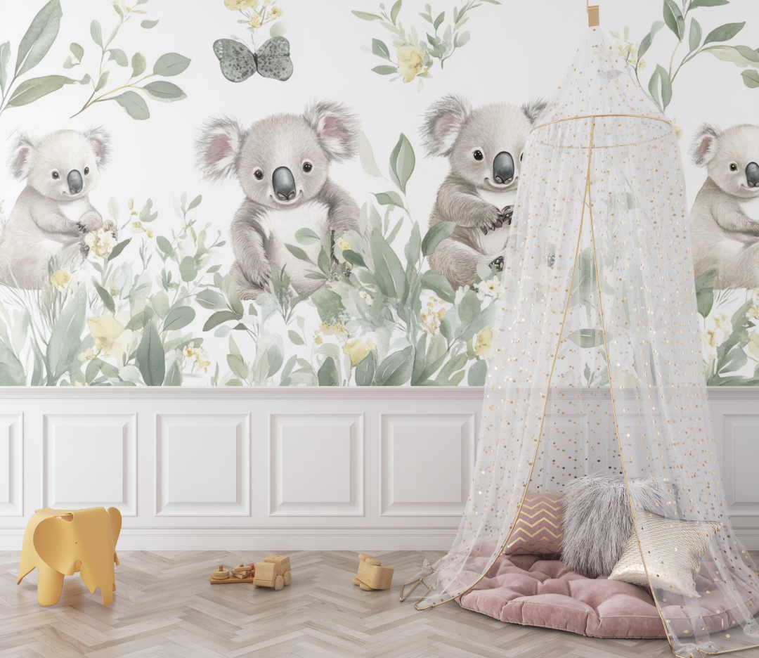 Koala Wallpaper in a Soft Meadow | Murals Wallpaper
