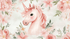 Unicorn Delicate Flowers Wallpaper | Murals Wallpaper