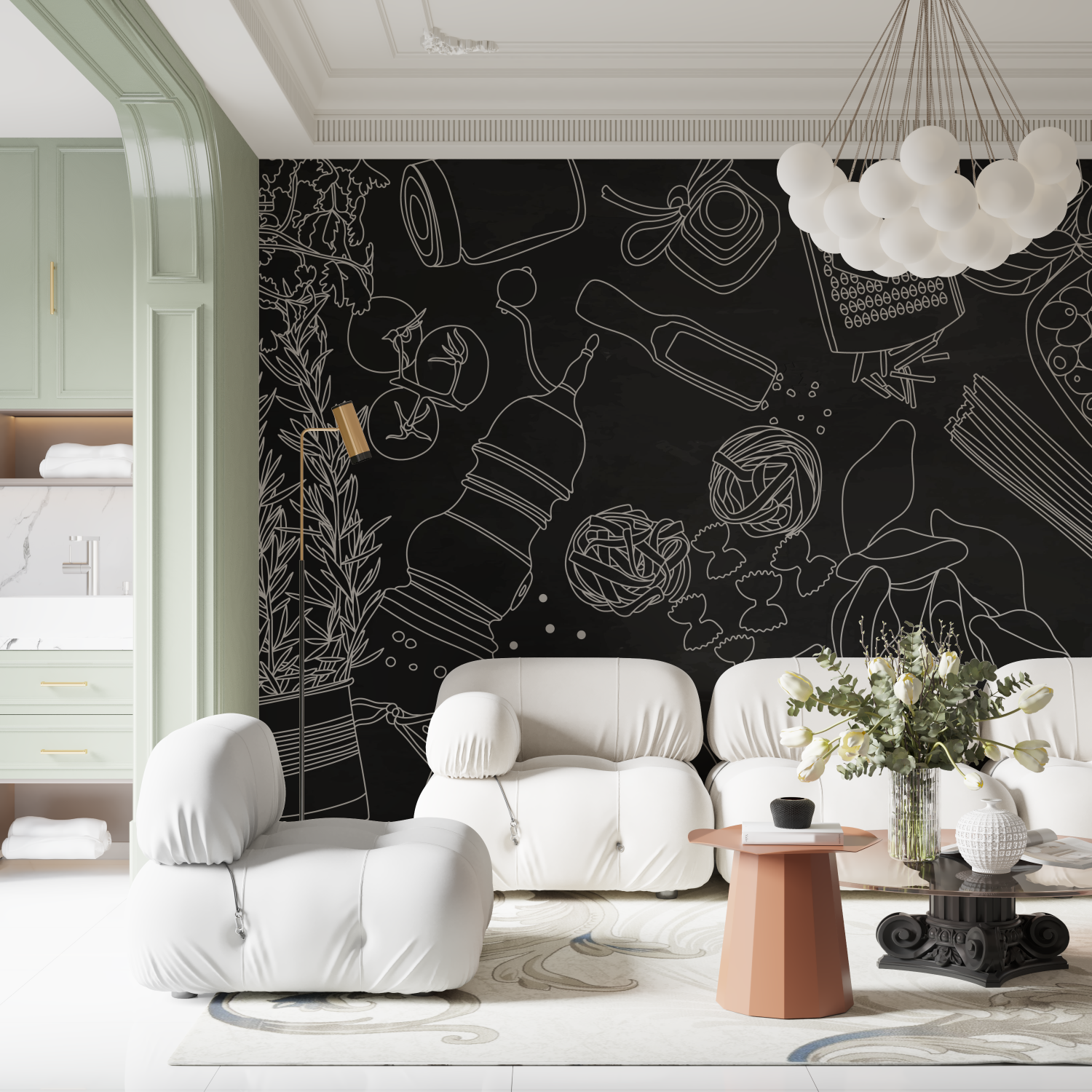 Black Wallpaper for Kitchen | Murals Wallpaper