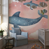Classic Girl Wallpaper Pink Clouds and Whale | Murals Wallpaper