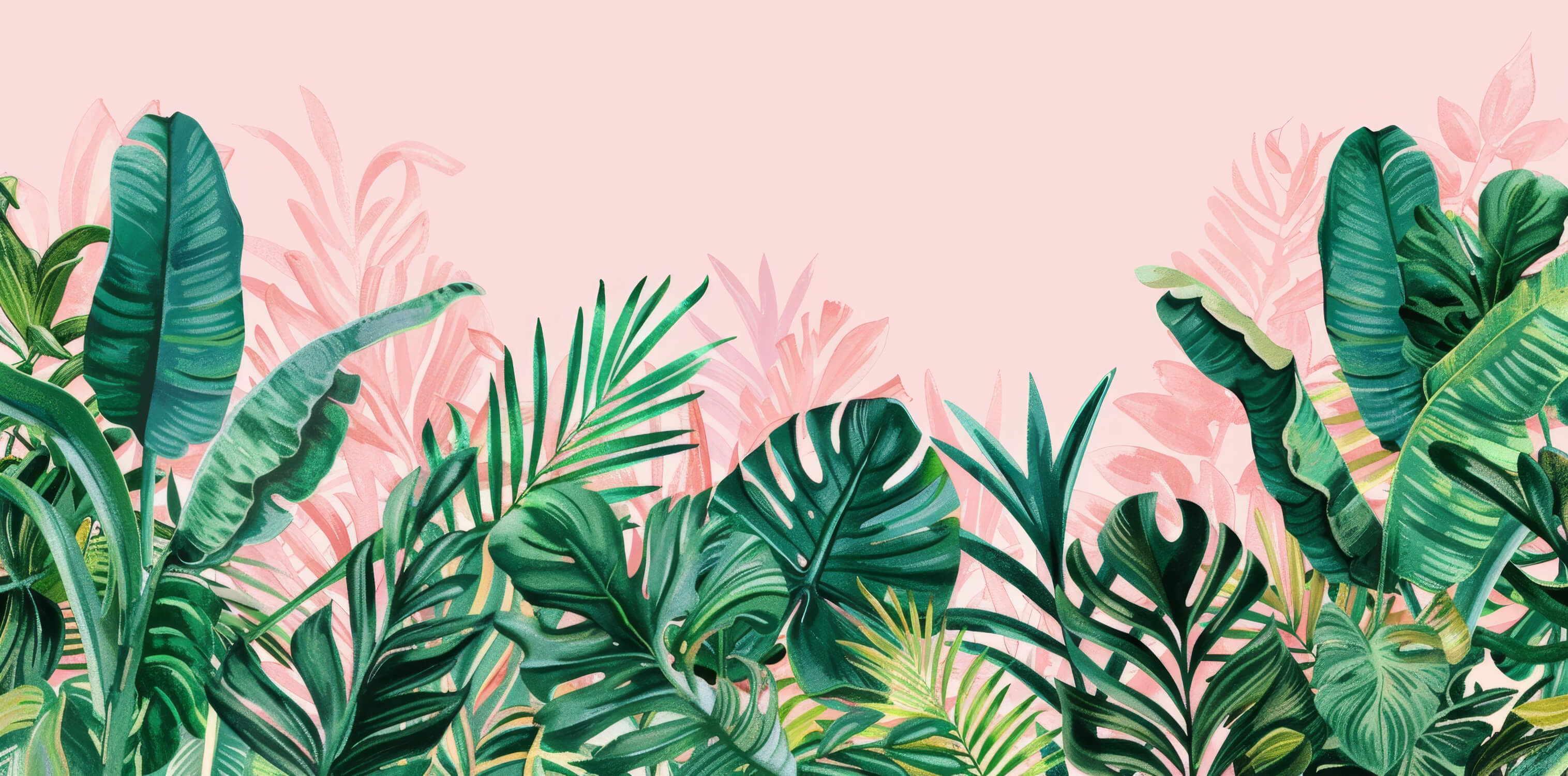 Pink and Green Wallpaper | Murals Wallpaper
