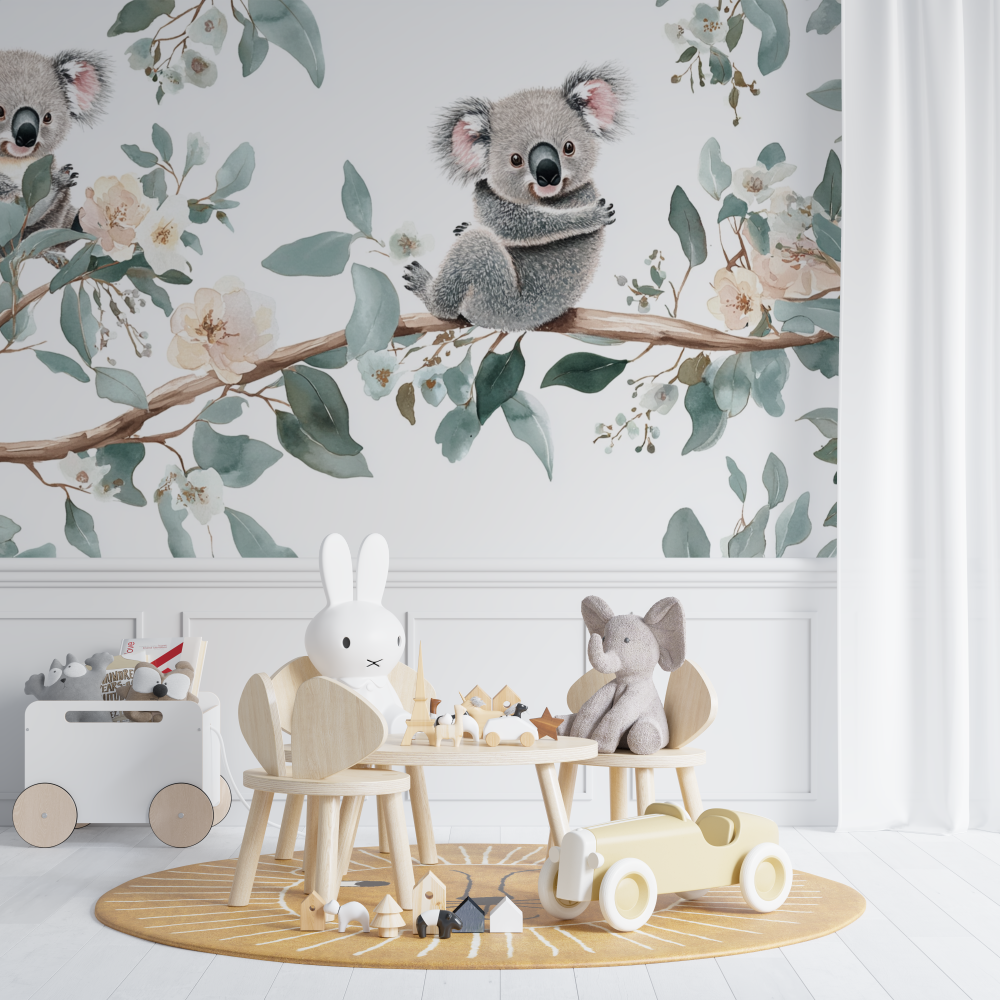 Koala-Papier in einem Universum für das ganze Babyzimmer