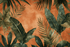 Terracotta Wallpaper with Tropical Leaves | Murals Wallpaper