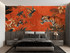 Terracotta Wallpaper with Wild Animals | Murals Wallpaper