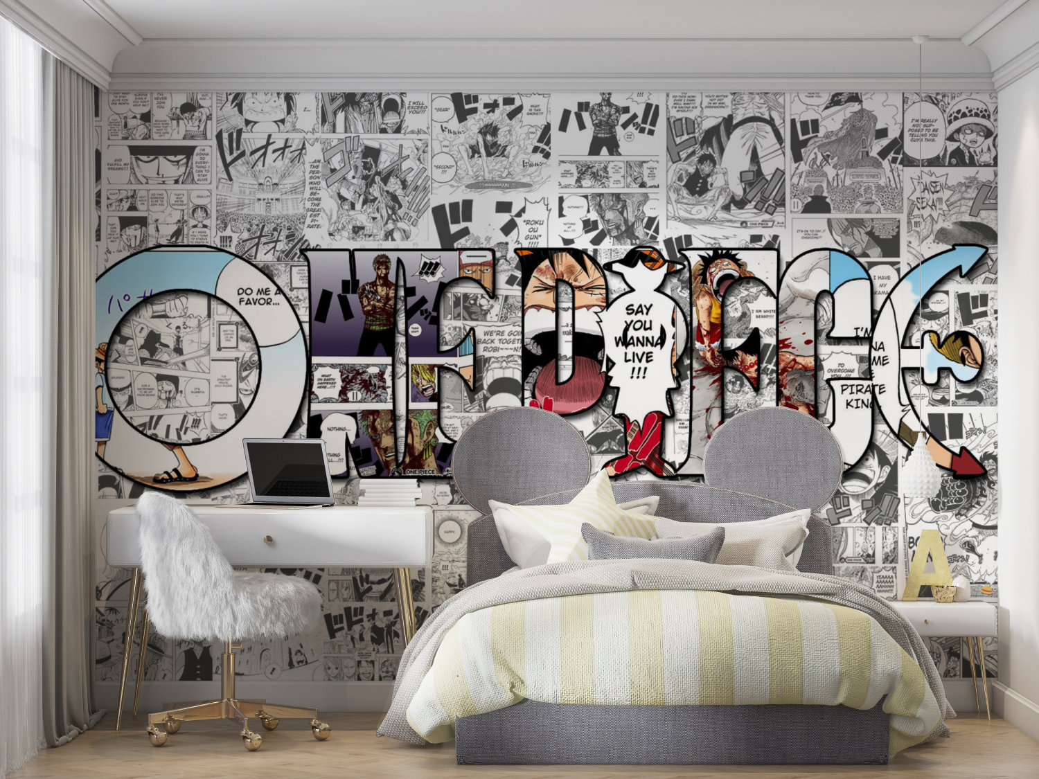 One Piece Black and White Journal Wallpaper | Murals Wallpaper