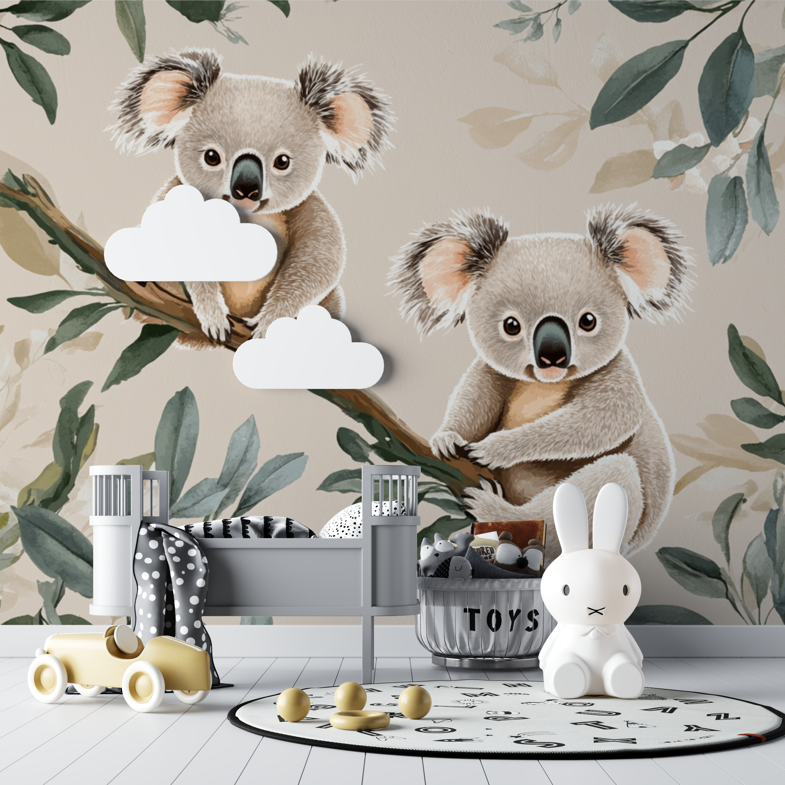 Koala Wallpaper on Soft Sand Background | Murals Wallpaper