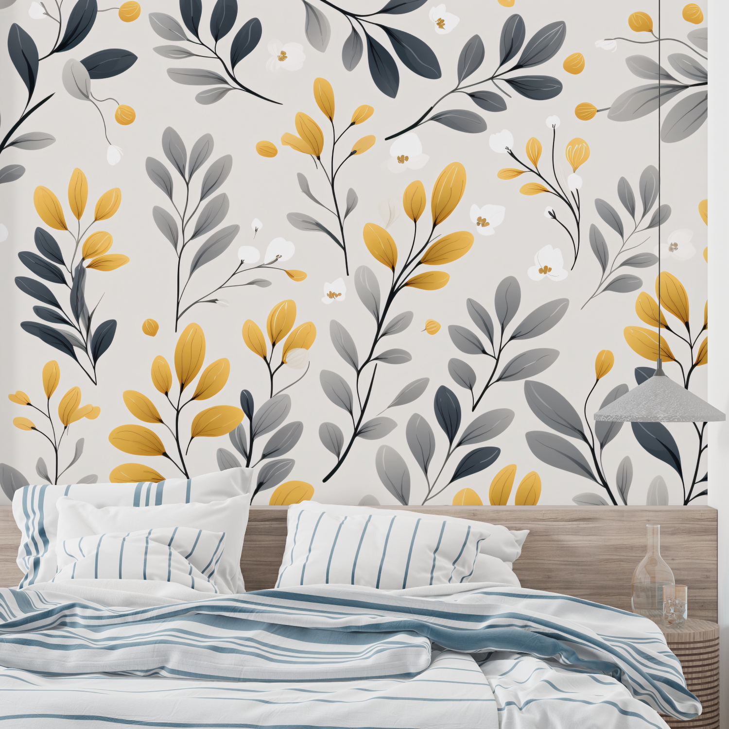 Gray and Mustard Yellow Wallpaper | Murals Wallpaper