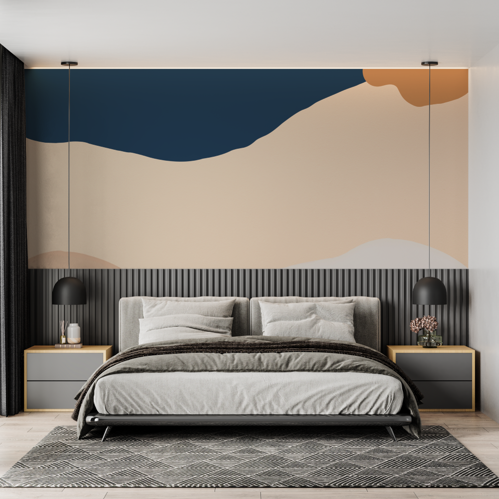 Blue and Terracotta Wallpaper | Murals Wallpaper