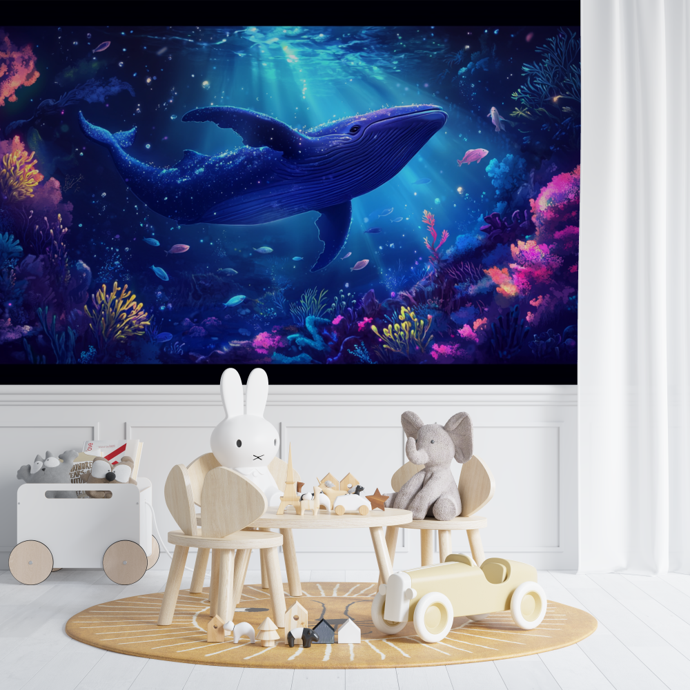 Underwater Whale Wallpaper Contrast | Murals Wallpaper