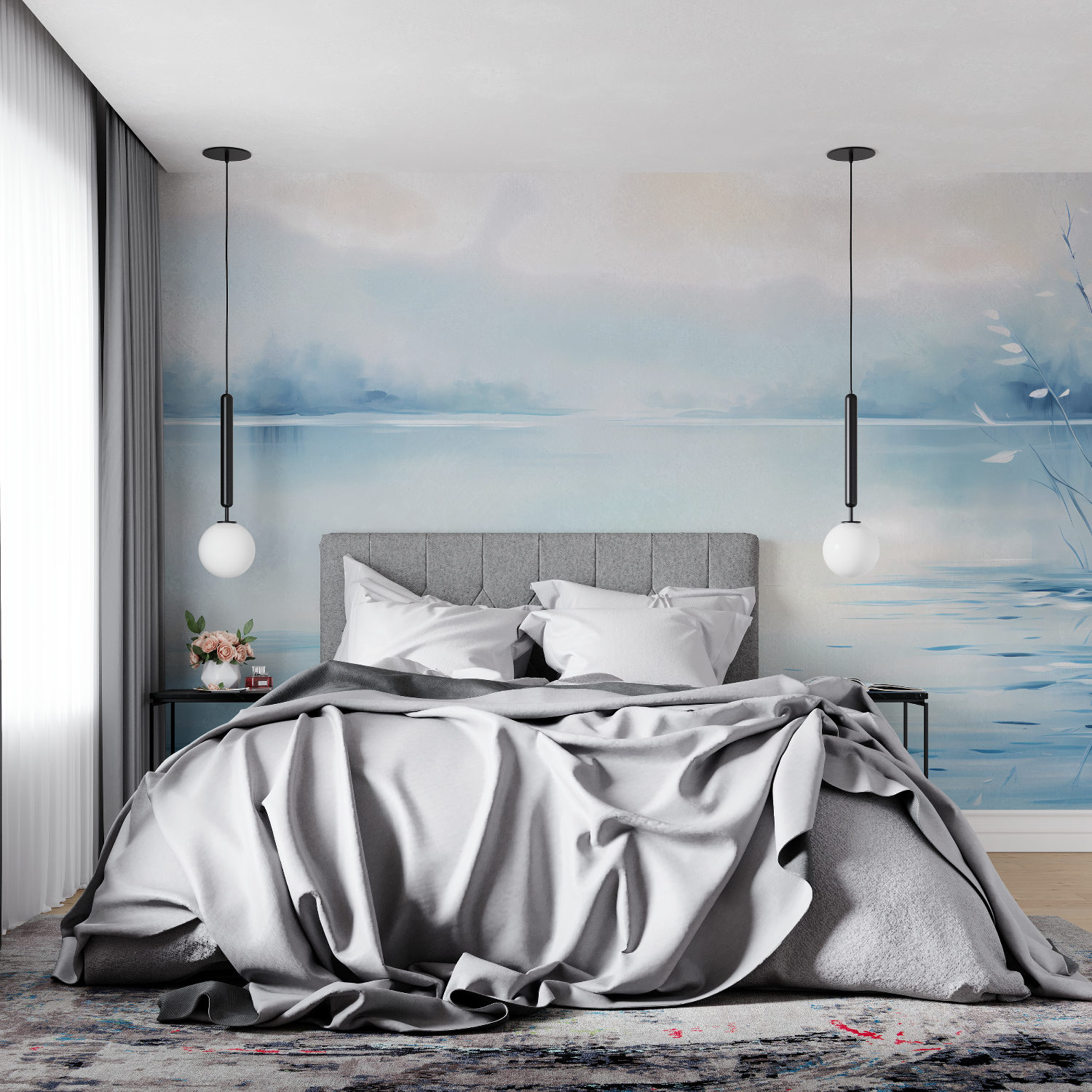 Watercolor Wallpaper Aquatic Reflections | Murals Wallpaper