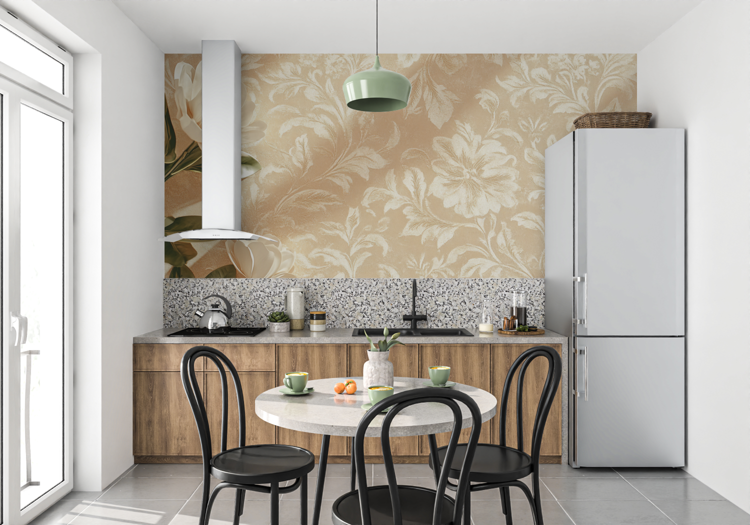 Terracotta Wallpaper with Yellow Ochre Accents | Murals Wallpaper