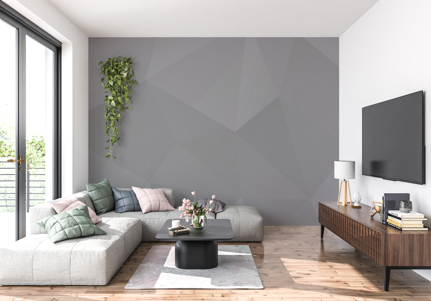 Gray Graphic Wallpaper | Murals Wallpaper