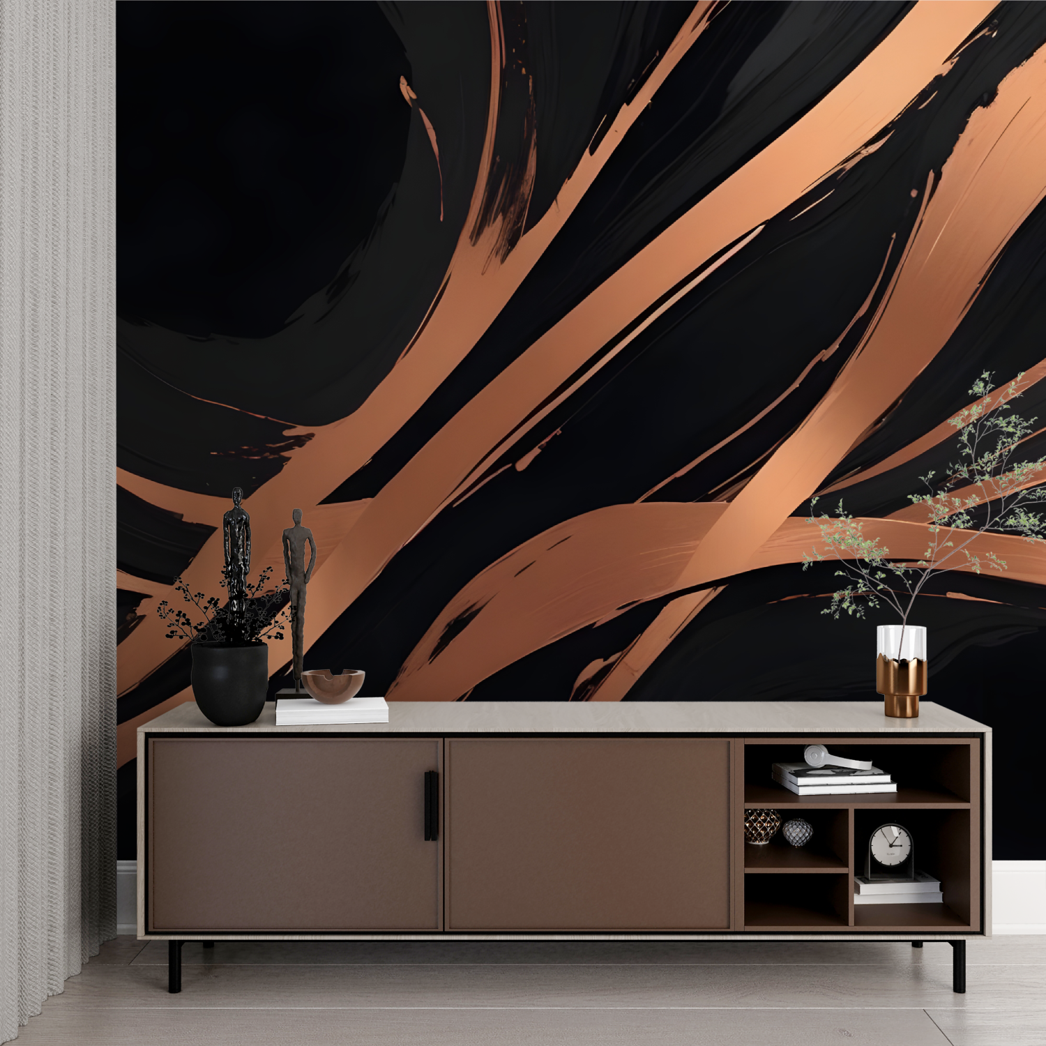 Black and Copper Wallpaper | Murals Wallpaper