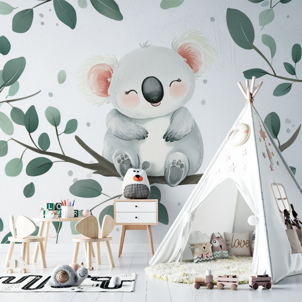 Pastel Newborn Koala Wallpaper | Murals Wallpaper