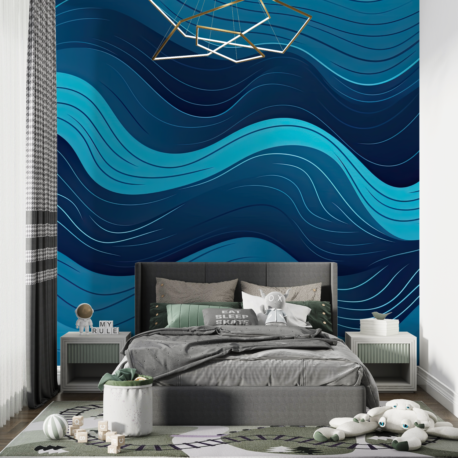Navy Wave Teen Wallpaper | Murals Wallpaper
