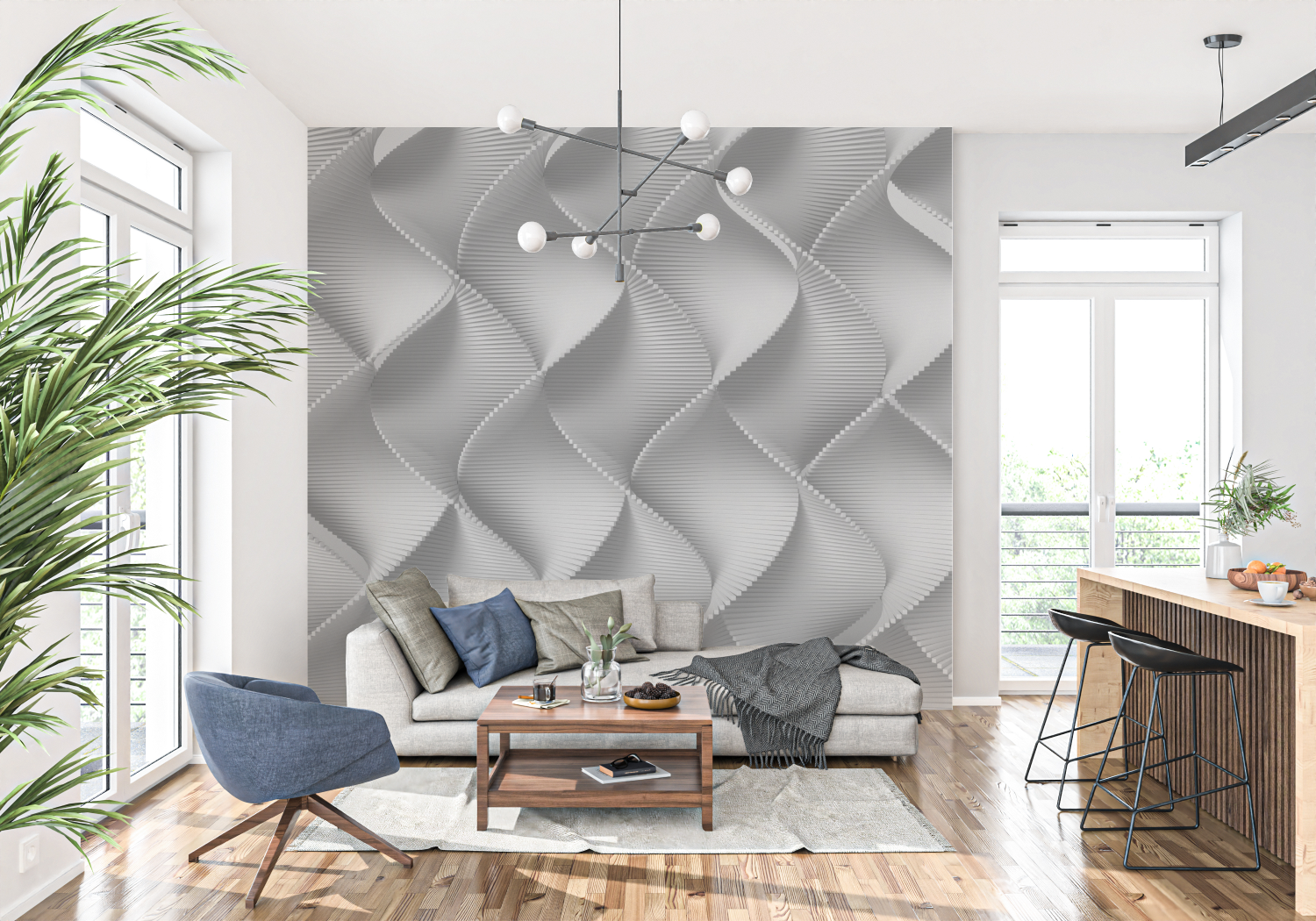 3D Gray Wallpaper | Murals Wallpaper