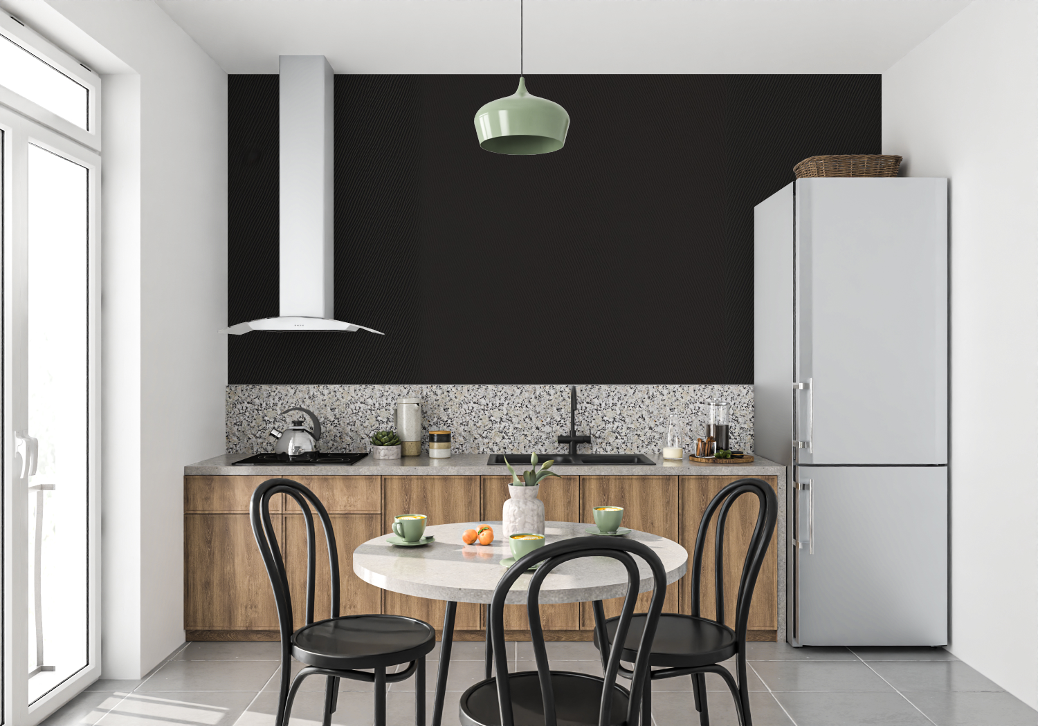 Black Non-Woven Wallpaper | Murals Wallpaper